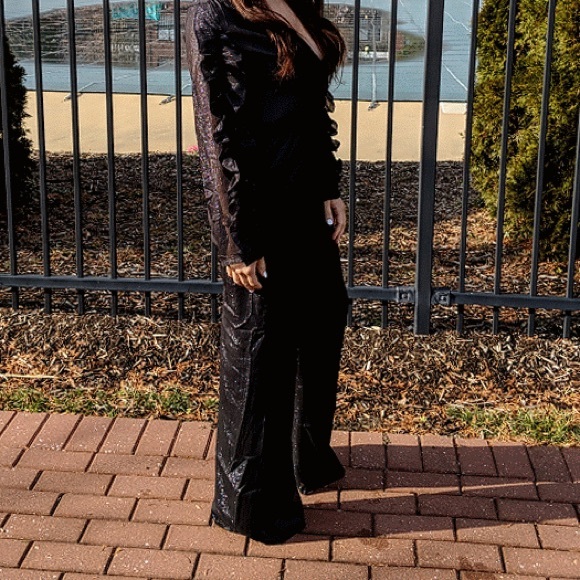 Black shimmer jumpsuit - Picture 2 of 4